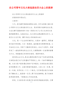 在公司青年文化大使选拔动员大会上的致辞