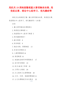 局机关19类制度整理重大事项集体决策、局党组议事、理论中心组学习、党风廉政等