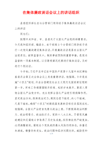 在集体廉政谈话会议上的讲话组织