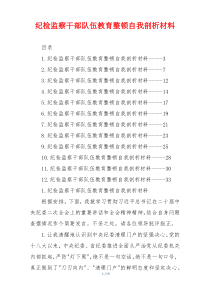 纪检监察干部队伍教育整顿自我剖析材料