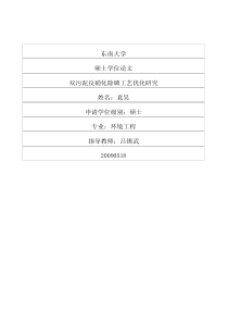 双污泥反硝化除磷工艺优化研究