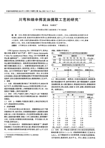 川芎和细辛挥发油提取工艺的研究