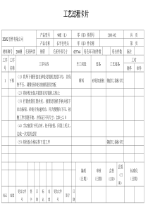 工艺过程卡片