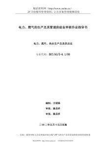 电力、燃气的生产及其管道供给业审核作业指导书