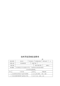 电力集团某大型电气配件企业技术开发员岗位说明书