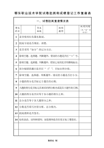 鄂东职业技术学院试卷批阅和成绩登记工作规范