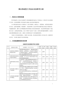 聚合物成型工艺综合实验教学大纲