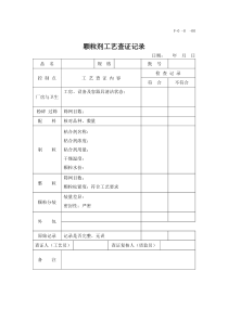 颗粒剂工艺查证记录(技术科)