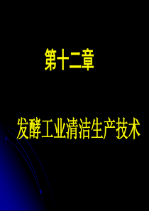 10微生物工程第十二章发酵工业清洁生产技术