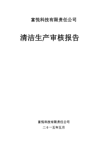 富悦科技有限责任公司清洁生产审核报告CHUAN