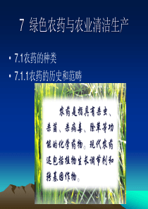 绿色化学第七章绿色农药与农业清洁生产