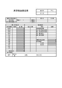 库存现金查证表