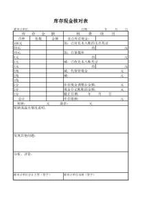 库存现金核对表