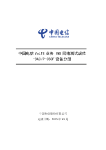 中国电信VoLTEIMS集采测试规范-BAC(P-CSCF)设备分册20