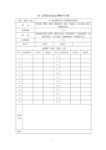 全厂起重机设备定期维护台账