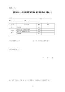 江西省农村中小学远程教育工程设备安装验收单(模式一)