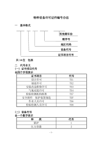 特种设备许可证件编号办法