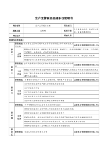 仪器生产企业生产主管副总经理职位说明书