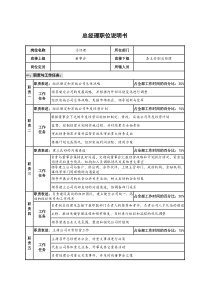 光学仪器生产企业总经理岗位说明书