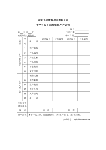 0301-09生产任务下达通知单