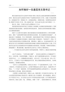 二.1.1党支部书记培训讲稿——如何当好一名党支部书记