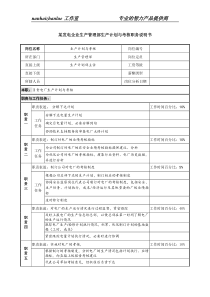 某发电企业生产管理部生产计划与考核职务说明书