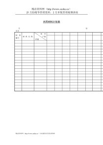 生产制度表格-共同材料计划表