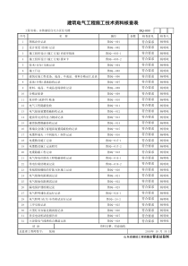 第七部分建筑电气工程施工技术资料核查表T程室称11