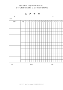 质量体系表格-生产计划