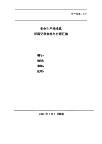 机械行业安全标准化记录表格汇总