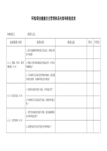 环境、职业健康安全管理体系内审检查表