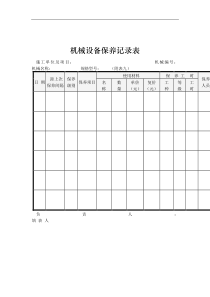 机械设备保养记录表