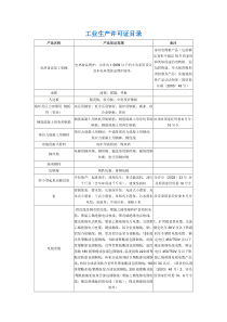 工业生产许可证目录