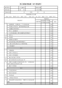 管理人员KPI绩效考核表