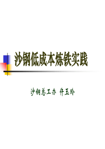 沙钢低成本炼铁生产实践