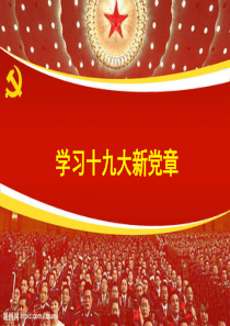 学习十九大新党章党课PPT