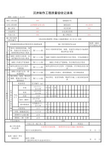 顶管工程沉井制作工程质量验收记录表(含检验批点数填写的规范依据)