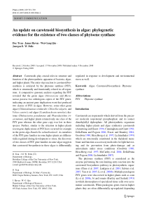 An update on carotenoid biosynthesis in algae