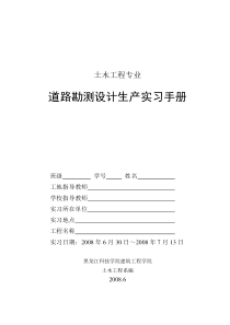 道路勘测设计生产实习手册