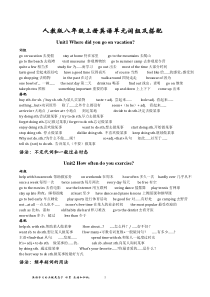 新版英语人教版八年级上册各单元知识点