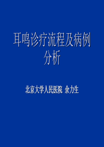 耳鸣诊疗流程及病例分析