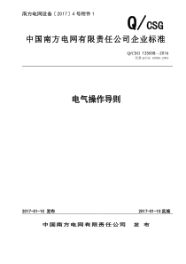 附件附件2：中国南方电网有限责任公司电气操作导则