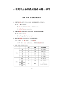 小学英语主格宾格所有格讲解与练习