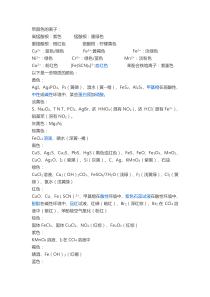 高中化学物质颜色总结