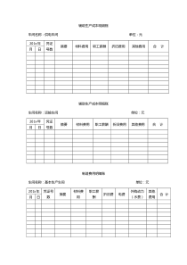 辅助生产成本明细账表格