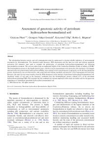 Assessment of genotoxic activity of petroleum hydr