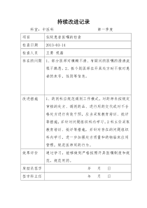 持续改进记录四个季度