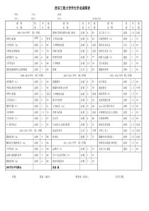 西安工程大学学生学业成绩表