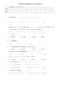 七年级上册有理数的加减乘除混合运算测试卷