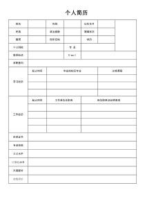 医生个人简历模板